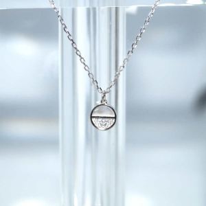 SL00565þCOLLIER MINI TONDO NACRE ARGENT