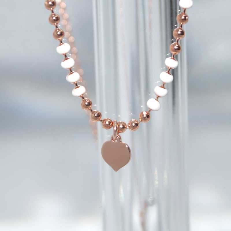 SX01046þCOLLIER ROSARIO MAXI BLANC COEUR ROSE