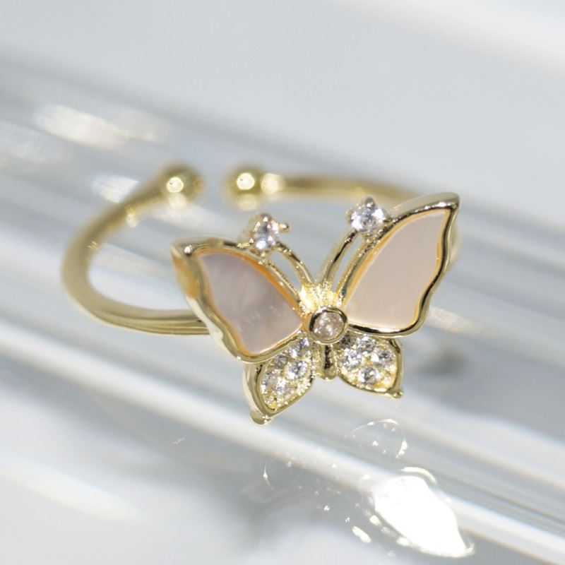 SL00900þBAGUE PAPILLON NACRE DORE