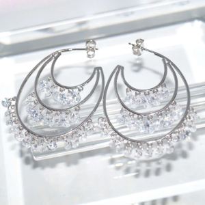 RI01173þBOUCLE CREOLE OVALE CHARMS BRILLANT