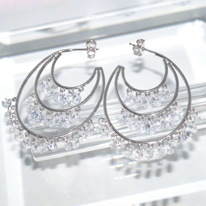 RI01173þBOUCLE CREOLE OVALE CHARMS BRILLANT