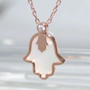 RI01085þCOLLIER MAIN FATMA NACRE ROSE 