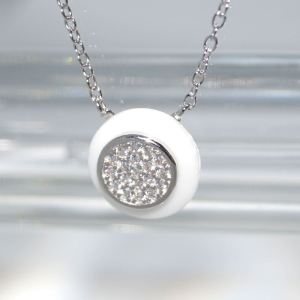 RI01103þCOLLIER TONDO CERAMIQUE PAVE