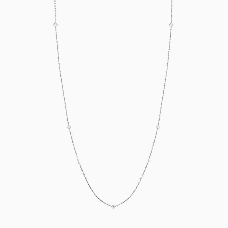 FO00007þSautoir Diamant Miroir Or Gris