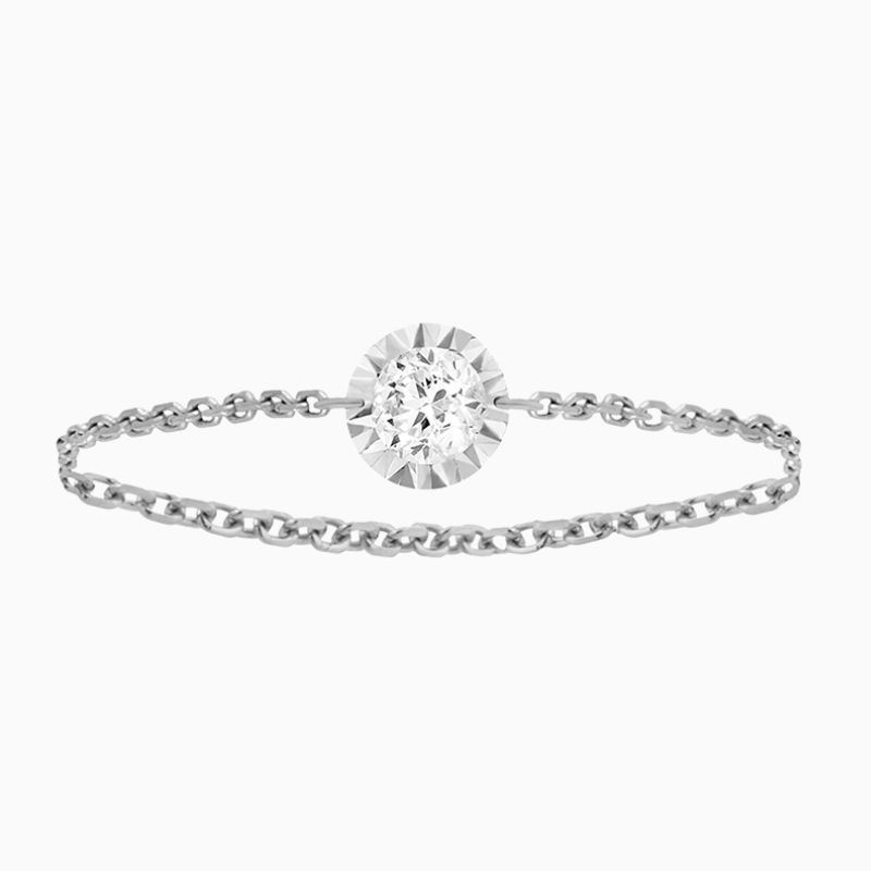 FO00032SþBague Diamant Miroir Solo Or Gris 18K