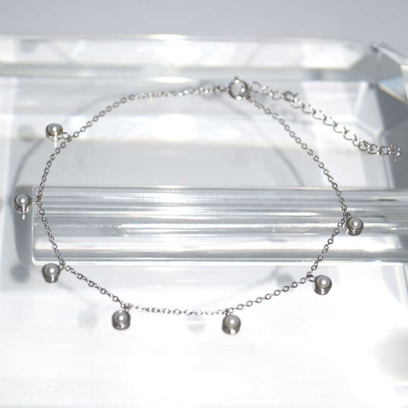 RI01133þChaine De Cheville Serti Perle