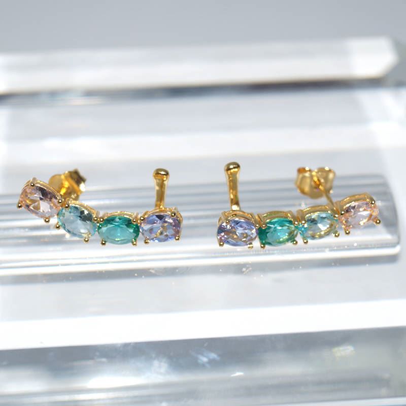 RI01520þBoucle Lobe Multicolore Dore