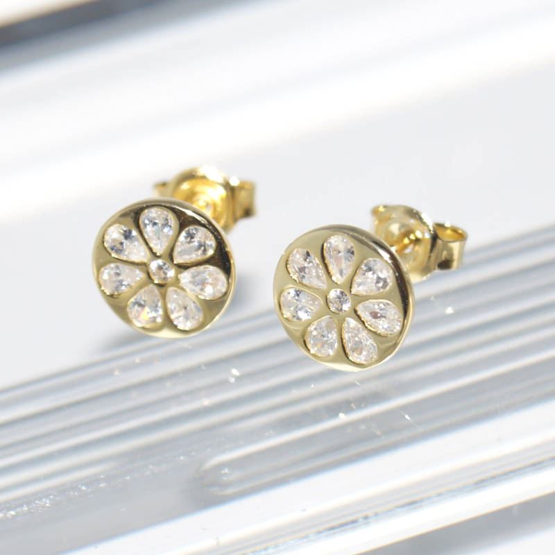 RI01631þBoucle Tondo Fleur Dore