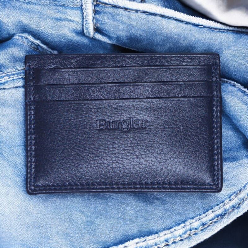 SB00189BþMini Porte Carte Cuir Uomo Richard Siena Bleu