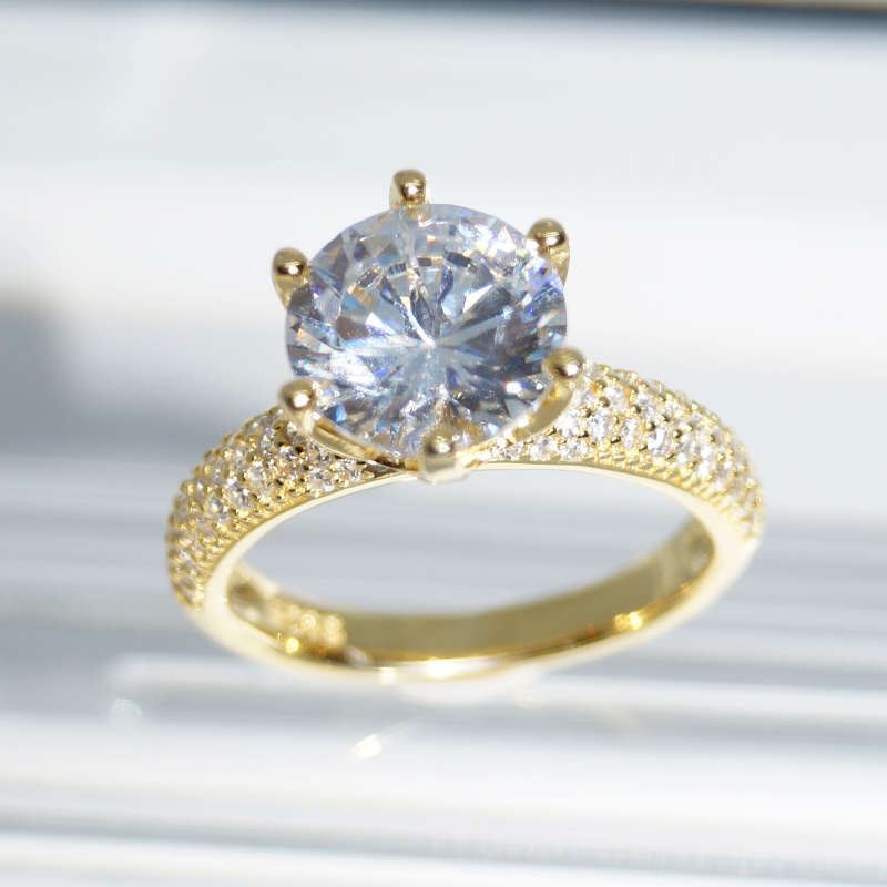 SL00799þBague Maxi Solitaire Dore Regina