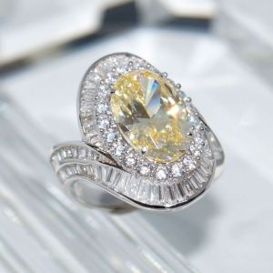 SL01199þBague Ovale Jaune Prestige T56