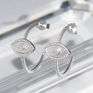 SL01253þBoucle Creole Oeil Nacre 30Mm