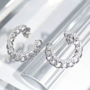 SL01254þBoucle Cercle Gourmette Pave