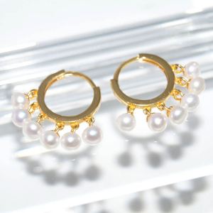 SL01261þBoucle Mini Creole Dore Perle