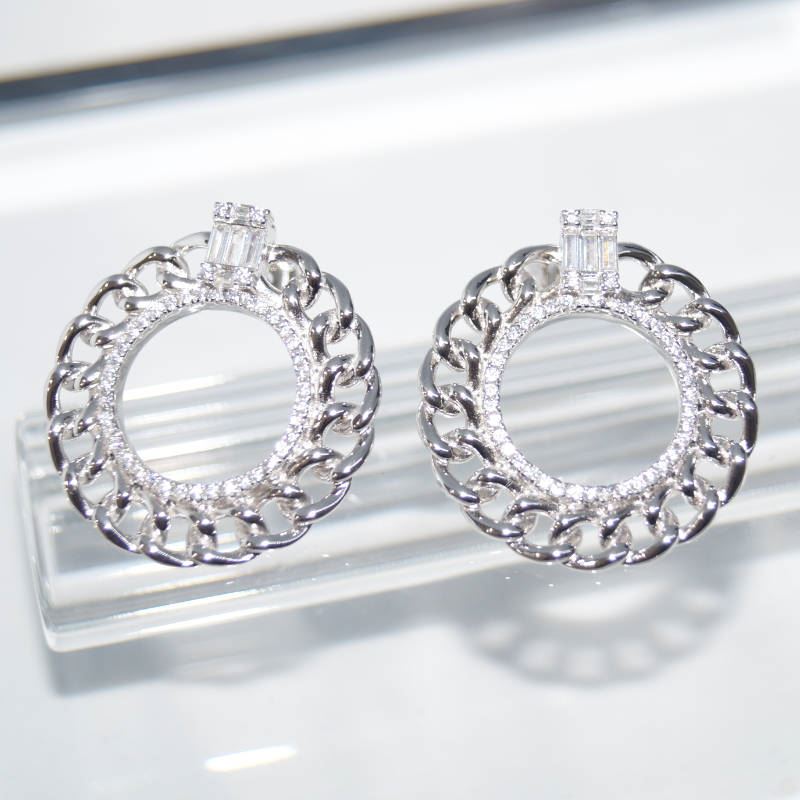 SL01342þBoucle Tondo Gourmette Pave 