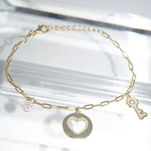 SL01456þBracelet Charms Coeur Dore