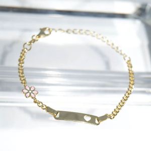 SL01471þBracelet Gourmette Dore Fillette Fleur