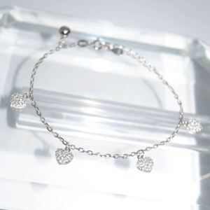 SL01478þBracelet Charms Coeur Pave