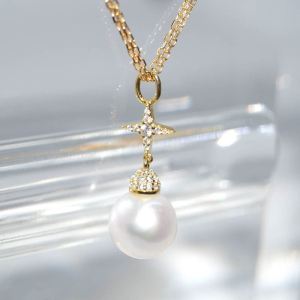 SL01524þCollier Perle Naturelle Dore Polaris