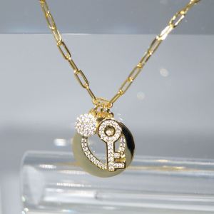 SL01530þCollier Charms Coeur Dore