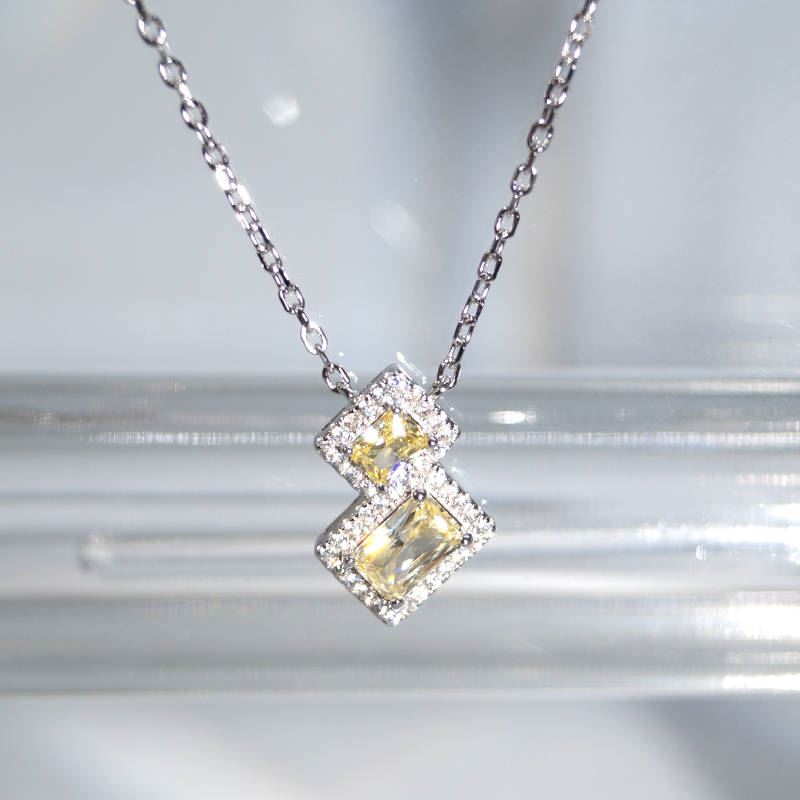 SL01534þCollier Duo Asher Pave Jaune