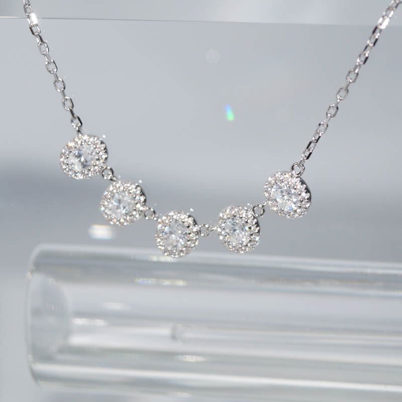 SL01545þCollier 5 Brillants Ovales Pave