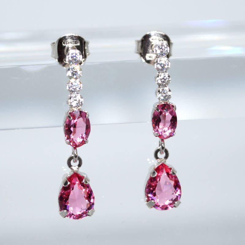 SX01129þBoucle Goutte Precieuse Swarovski Rose