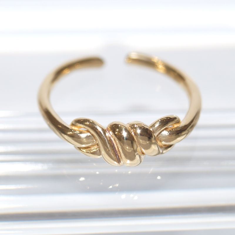 SX01204þBague Noeud De Promesse Dore