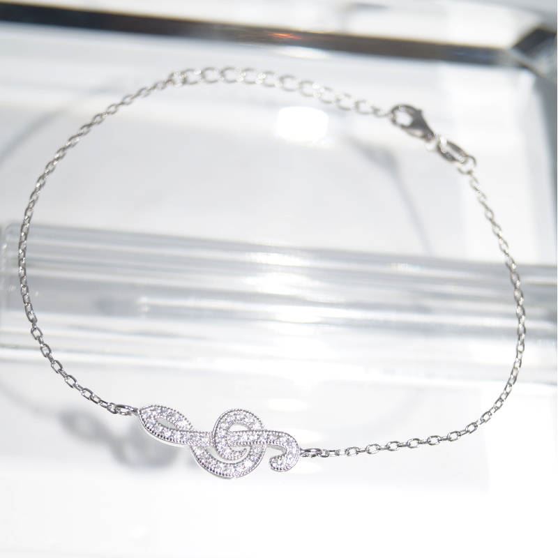 SX01272þBracelet Musique Clef De Sol Pave