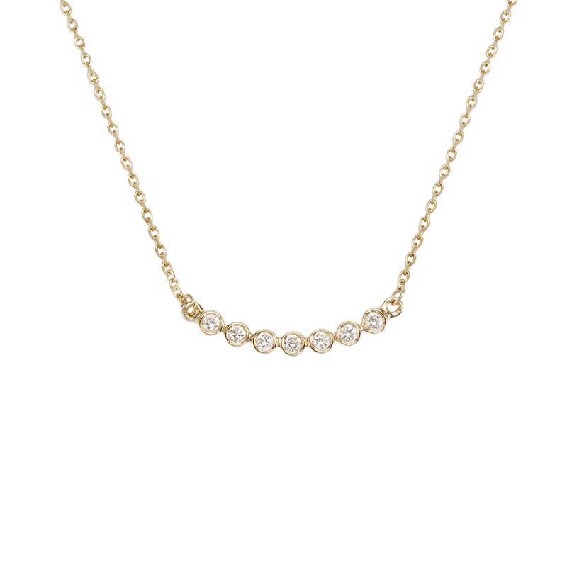 VS00039þCollier Or Jaune Et 7 Diamants Solitaires