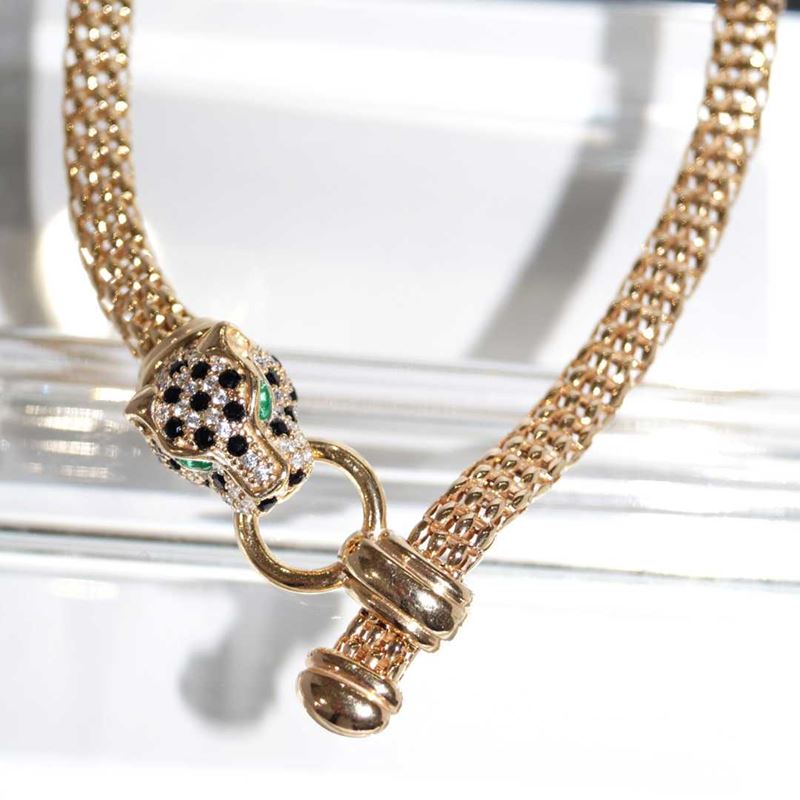 SX01415þCollier Doré Royale Panthere