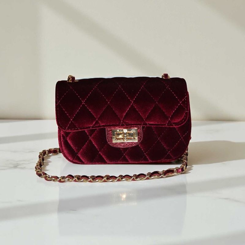 SB00233þSac Cuir Velours Nelly Trapunto Bordeaux  