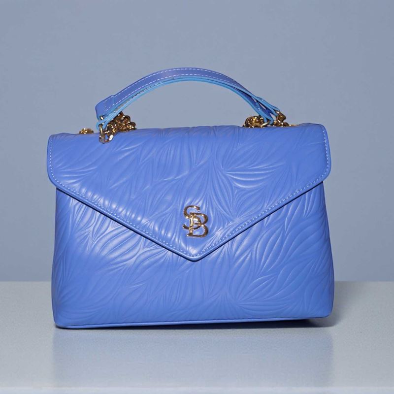 SB00236þSac Cuir Kate Leaf Bluette