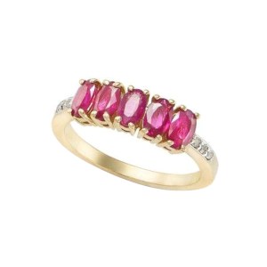 Silvesto India Ruby Gemstone And 925 Sterling Silver Micron Plated Ring