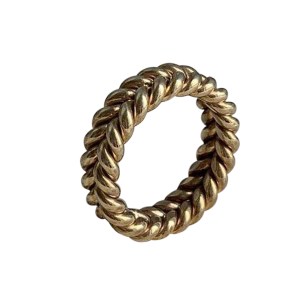 Silvesto India 925 Sterling Silver Gold Micron Plated Designer Band Ring