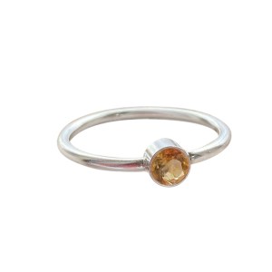 Silvesto India Natural Citrine Gemstone 925 Sterling Silver Ring