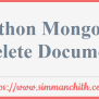 Python MongoDB Delete Document - Simmanchith