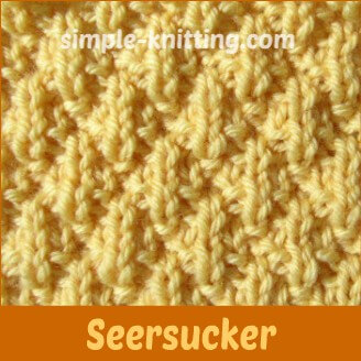 Learn how to knit herringbone stitch for a textured look that's great for knitting home decor and fashion accessories. Seersucker Stitch Textured Knitting Stitch Pattern