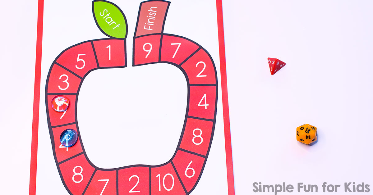 addition and subtraction within 20 apple board game simple fun for kids