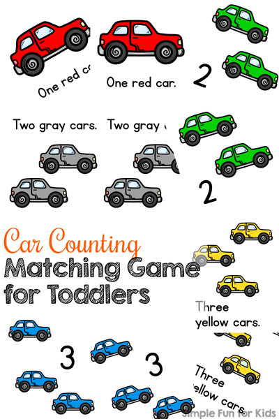 car counting matching game for toddlers simple fun for kids