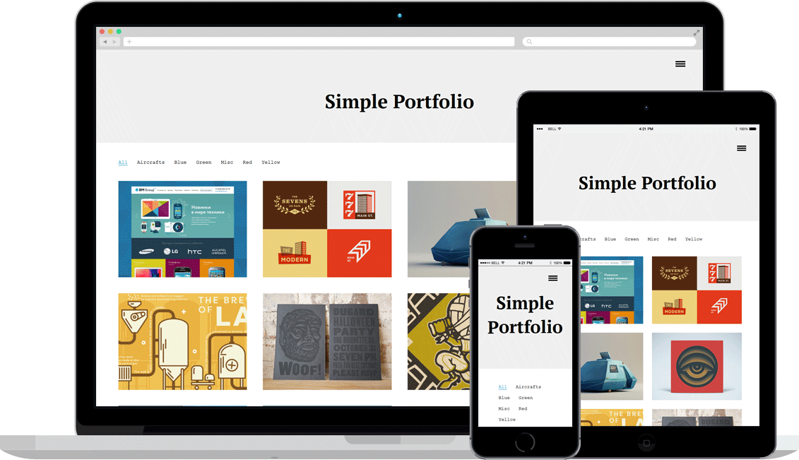 The theme comes with retina ready display feature and responsive layout. Simple Portfolio | Free wp themes | Wp templates