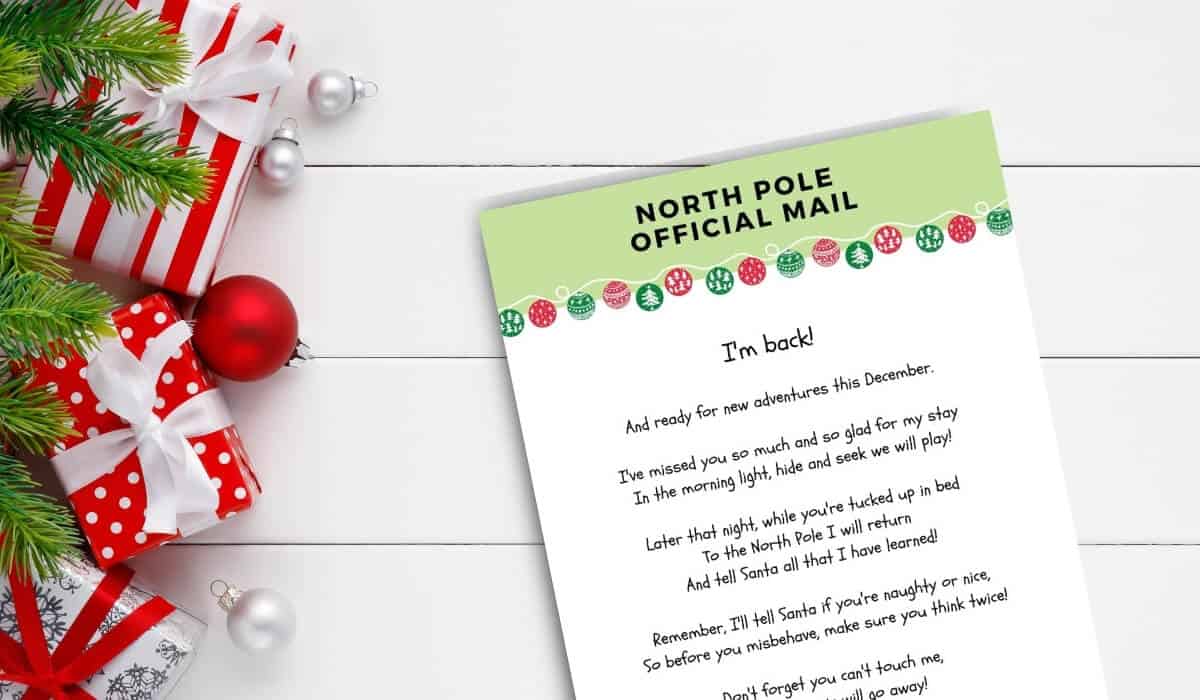 Elf On The Shelf Letter From Santa Printable