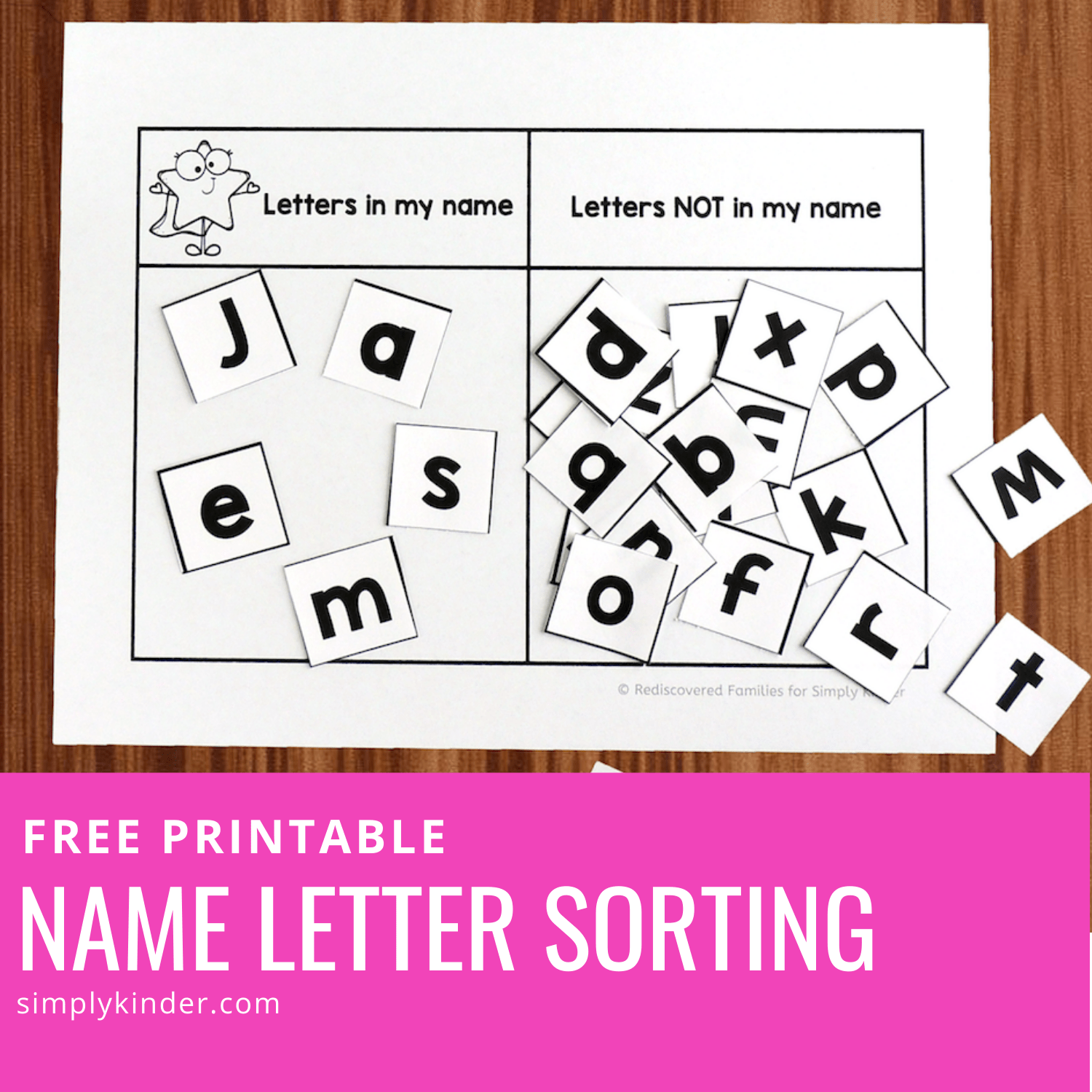 sorting game to help kinders learn their names free printable simply kinder