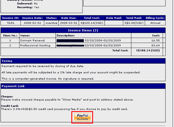 You can make a paypal payment over the phone at any time. How To Make Payment? - Singapore Web Hosting Blog