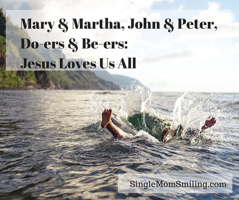 Mary, Martha, John, Peter, Doer, Beer , Jesus (Swimming)
