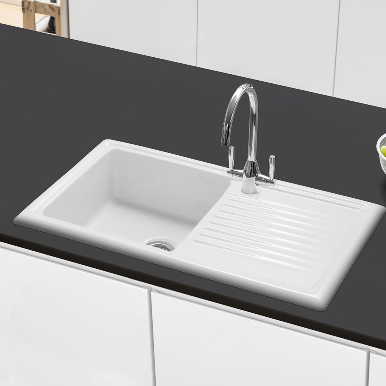 Swan Dual-Mount Solid Surface 25 in. x 22 in. 1-Hole ...