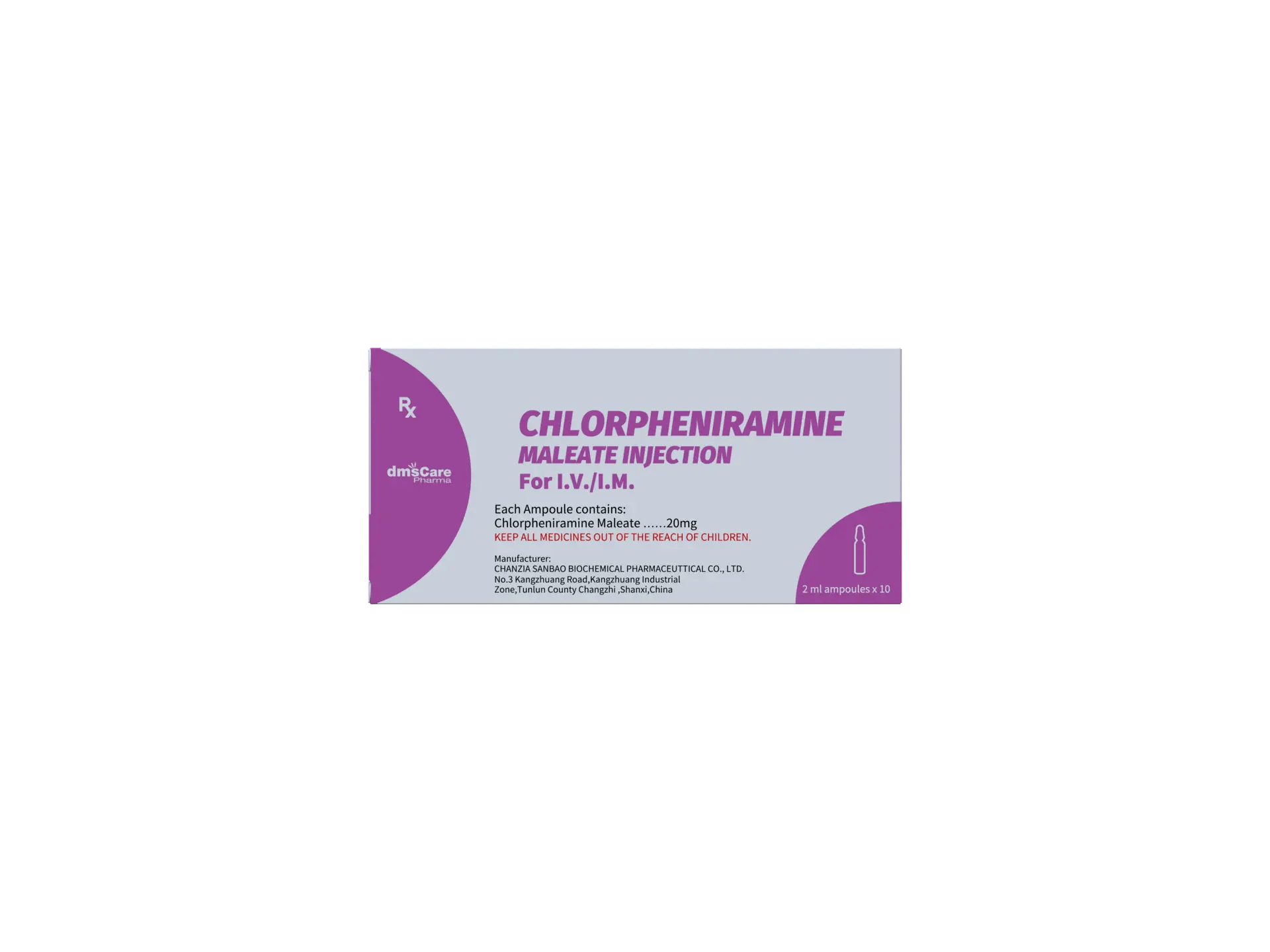 Chlorpheniramine Injection 20mg/2mL | Antihistamine Allergy