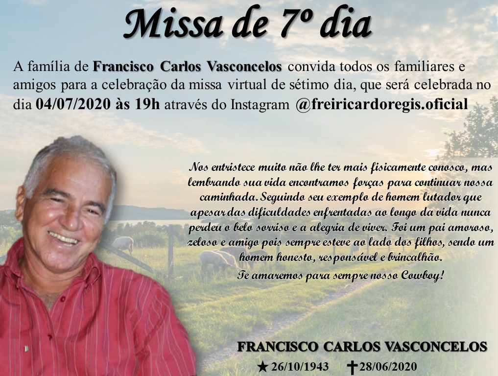 O governo do pará inicia no próximo dia 28 de setembro o pagamento referente ao salário dos servidores públicos estaduais. Convite: Missa de 7º Dia de Francisco Carlos Vasconcelos