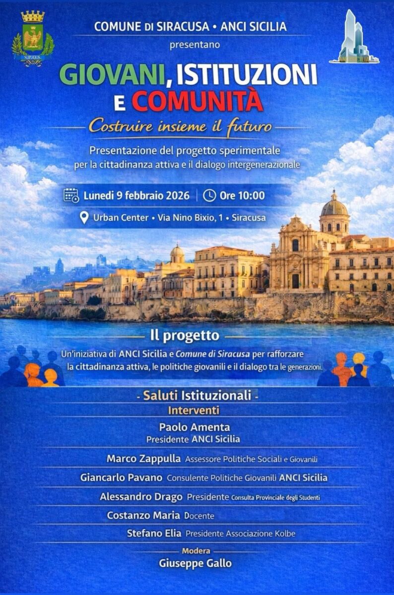 Progetto sperimentale di Anci Sicilia e Comune per i giovani, lunedì il primo incontro all’Urban Center