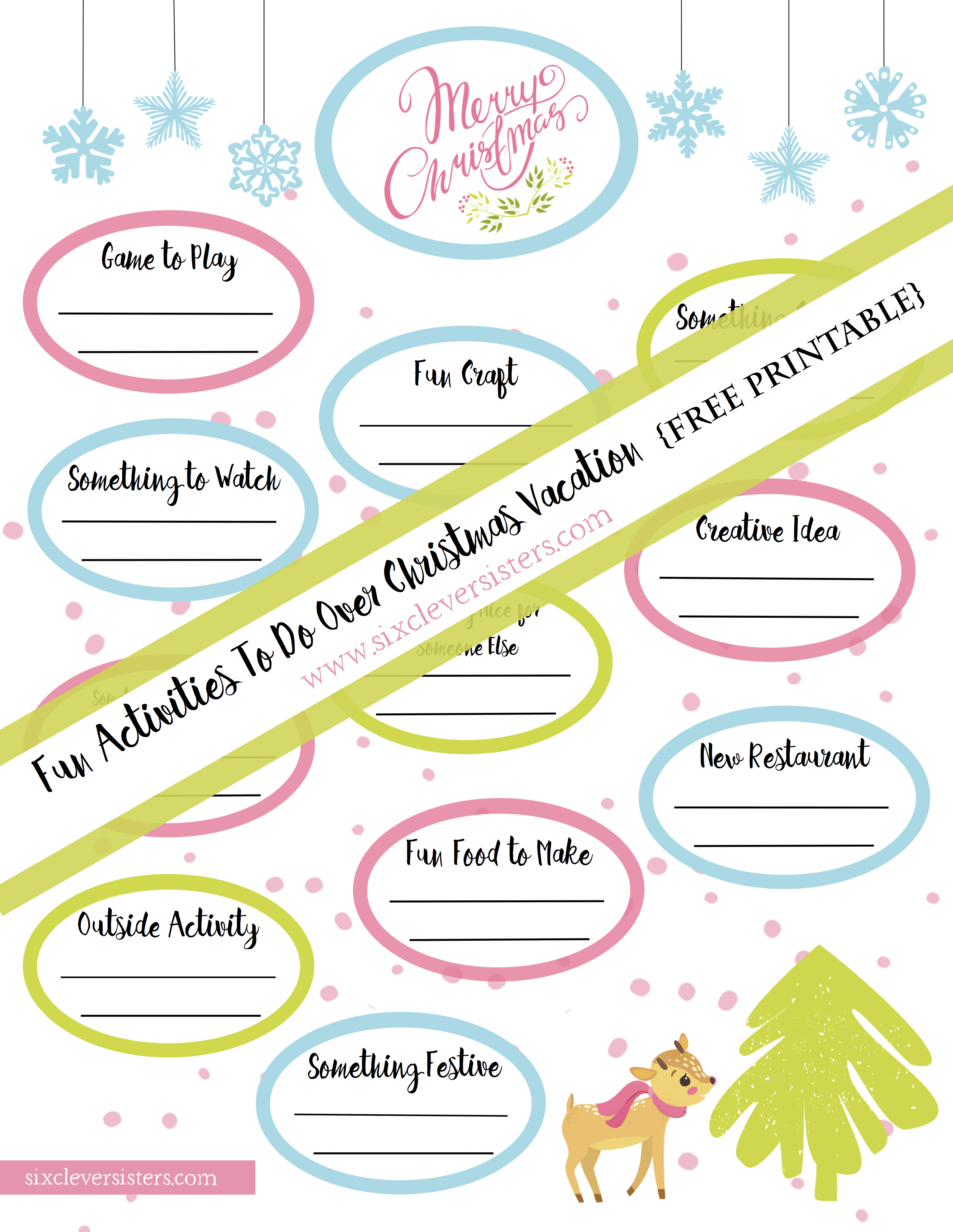 fun activities to do over christmas vacation free printable